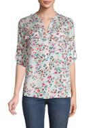Calvin Klein Collection Floral Roll-tab Sleeve Shirt