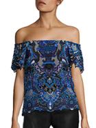 Alice + Olivia Maxie Lace Off-the-shoulder Top