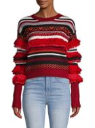 Haute Rogue Fringed Striped Sweater