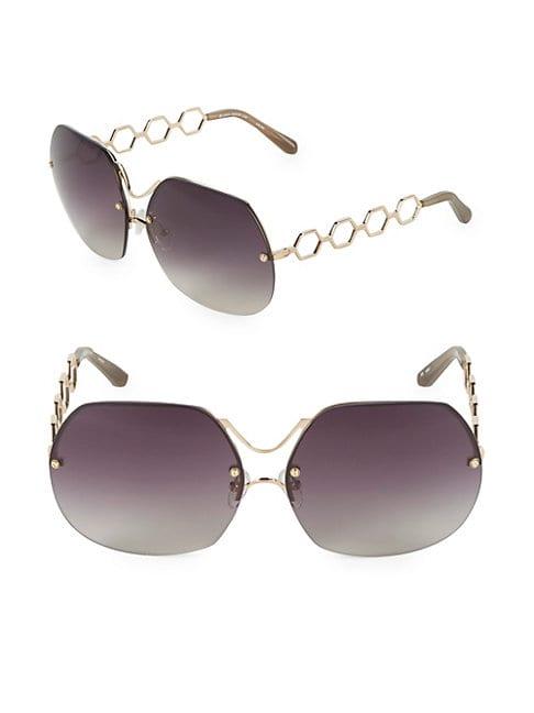 Linda Farrow Luxe 66mm Hexagonal Sunglasses