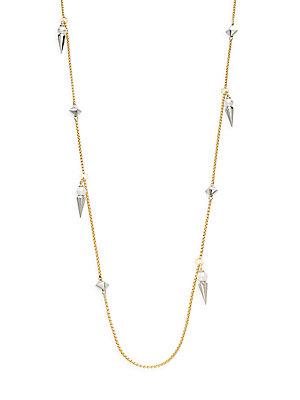 Majorica 10mm Pearl Spike & Stud Station Necklace