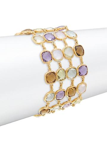 Arthur Marder Fine Jewelry Multi-stone Chain Link Bracelet