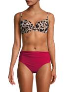 Gottex Leopard-print Ruched Bikini Top