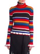 Msgm Striped Turtleneck Sweater