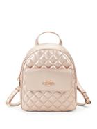 Love Moschino Quilted Metallic Faux Leather Backpack