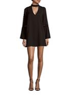 Lucca Couture Solid Long-sleeve A-line Dress