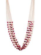 Carol Dauplaise Beaded Front Multi-strand Necklace