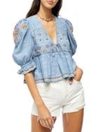 Free People Tallulah Embroidered Top