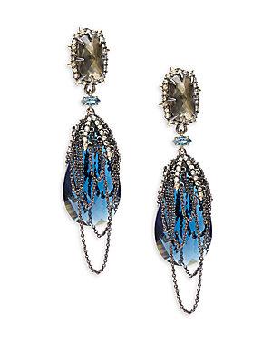 Alexis Bittar Crystal & Spinel Fringe Drop Earrings