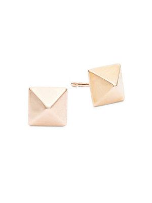 Saks Fifth Avenue Pyramid 14k Rose Gold Earrings