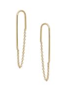 Saks Fifth Avenue 14k Yellow Gold Endless Oval Chain Earrings
