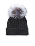 Saks Fifth Avenue Dyed Fox Fur And Cashmere Soft Cap