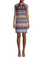Nicole Miller New York Floral-embroidered Cut-out Dress