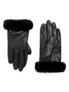 Ugg Shorty Shearling-cuff Leather Gloves