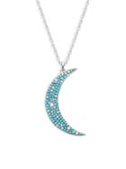 Gabi Rielle Sterling Silver & Cubic Zironia Moon Pendant Necklace