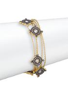 Freida Rothman Compass Crystal Station Chain Bracelet