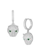 Chloe & Madison 925 Sterling Silver & Crystal Panther Earrings