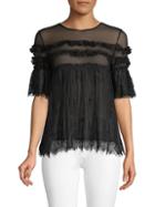 Allison New York Ruffled Lace Blouse