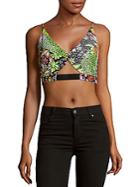 Versace Canotta Tessuto Printed Cropped Top