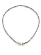 Lagos Sterling Silver And 18k Yellow Gold Caviar Necklace