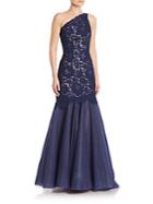 Theia Floral Lace Mermaid Dress