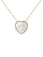Gabi Rielle Yellow Gold Dipped Mother-of-pearl & Cubic Zirconia Heart Pendant Necklace