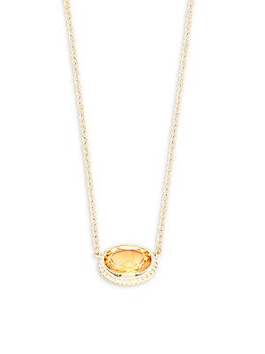 Saks Fifth Avenue 14k Yellow Gold & Citrine Pendant Necklace