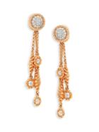 Roberto Coin 18k Rose Gold & Diamond Twisted Drop Earrings