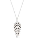 Effy 14k White Gold & Two-tone Diamond Feather Pendant Necklace