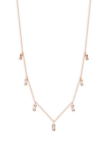 Gorjana 18k Rose Goldplated & Gray Crystal Necklace