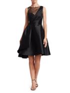 Theia Faille Fit-&-flare Cocktail Dress