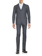 Brunello Cucinelli Wool Blend Checkered Suit