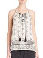Joie Gough Geometric Embroidered Tank