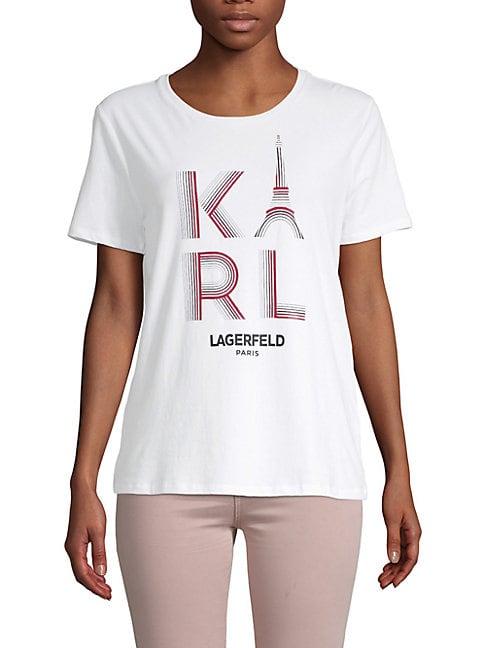 Karl Lagerfeld Paris Cotton-blend Logo Tee