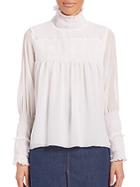 See By Chlo Smocking Mock Neck Top