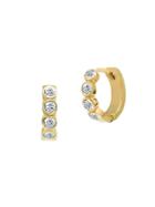 Gabi Rielle Mini Baguette Gold Vermeil & Cubic Zirconia Huggie Earrings