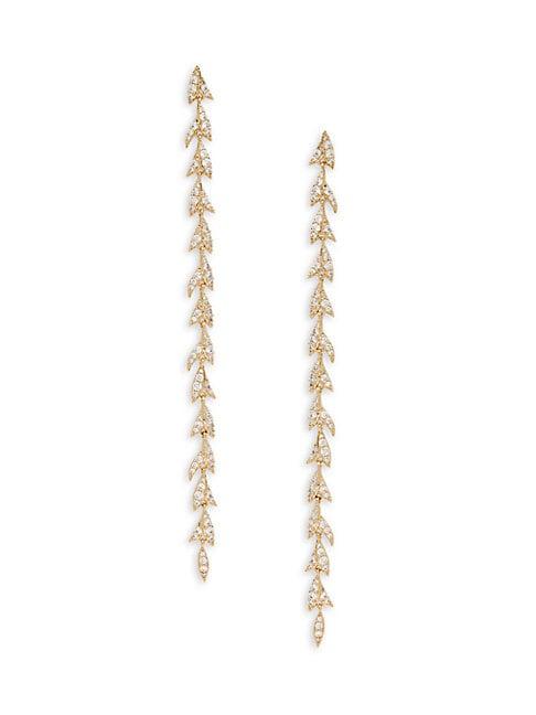 Adriana Orsini Goldtone & Crystal Leaf Drop Earrings