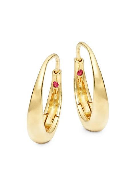 Roberto Coin 18k Yellow Gold Thick Oval Hoops