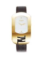 Fendi Goldtone Stainless Steel & Leather-strap Watch