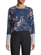 Bcbgeneration Cropped Floral Embroidery Bomber Jacket