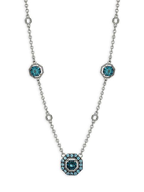 Judith Ripka Casablanca Sterling Silver & Blue Topaz Pendant Necklace