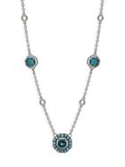 Judith Ripka Casablanca Sterling Silver & Blue Topaz Pendant Necklace