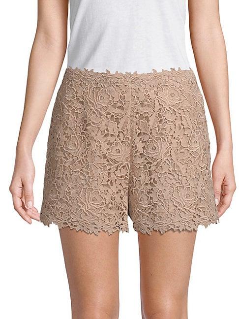 Valentino Floral Lace Cotton Shorts