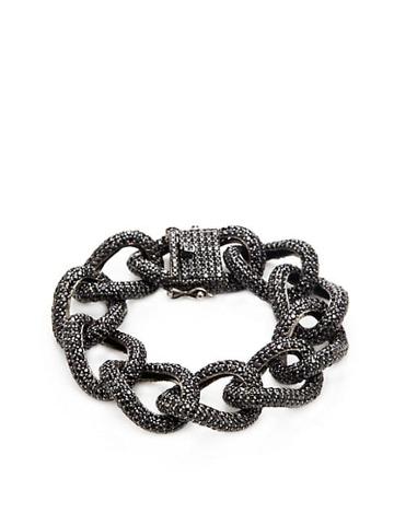 Arthur Marder Silver & Black Spinel Chain Bracelet