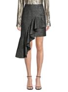 Michael Kors Collection Cascade Metallic Wool Ruffle Mini Skirt