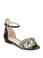 Isa Tapia Embellish Flat Ankle-strap Sandals