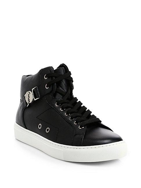 Versace Collection Leather High-top Sneakers