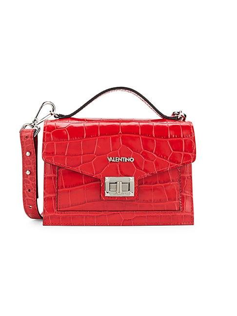 Valentino By Mario Valentino Titti Embossed Leather Crossbody Bag