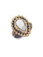 Freida Rothman Two-toned Mother Of Pearl Framed Ring