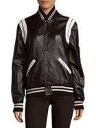 Saint Laurent Leather Bomber Jacket